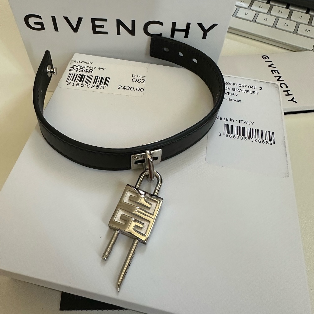Givenchy Silver Lock Bracelet